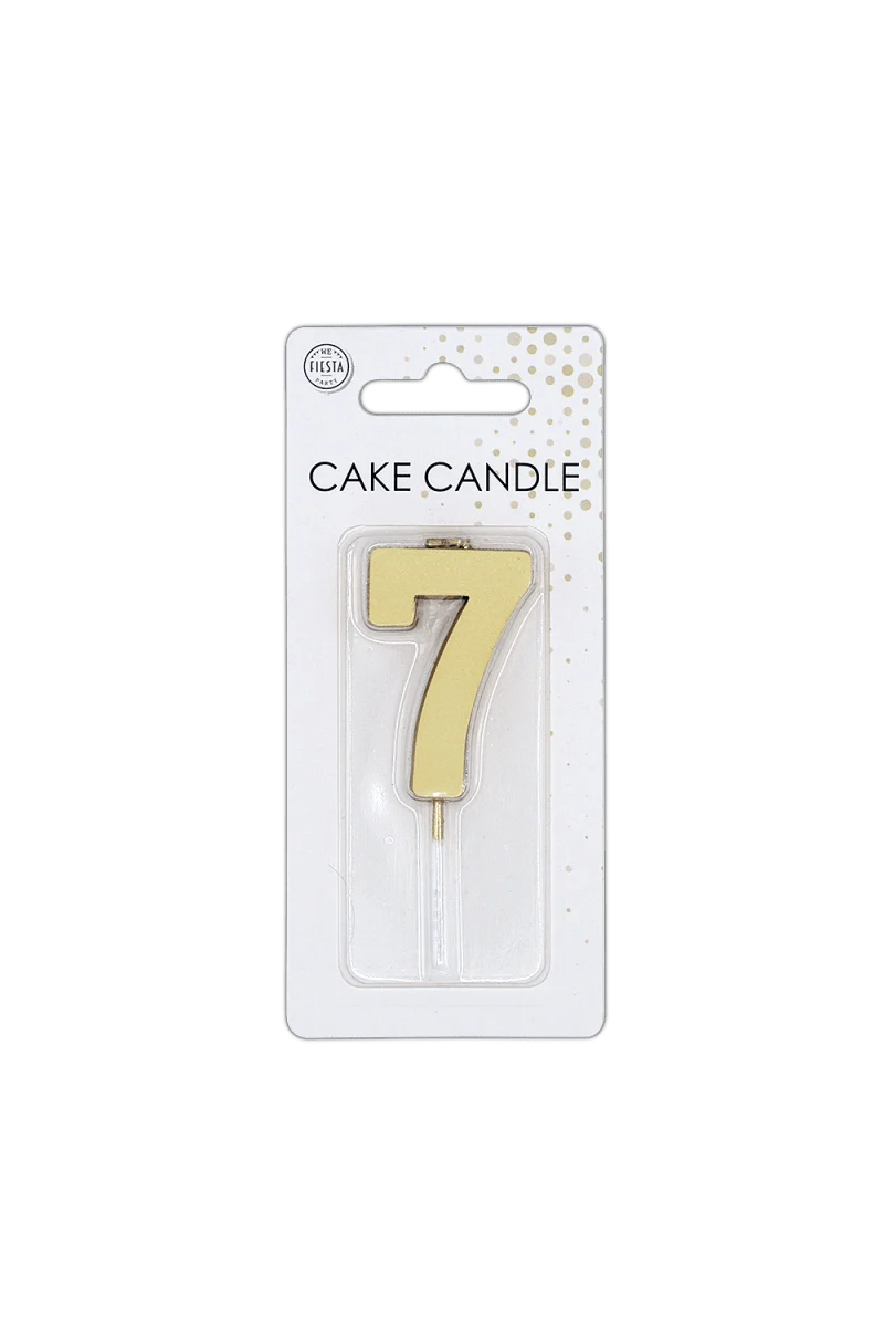 7 Kerze, Gold-Metallic, 4,5 cm
