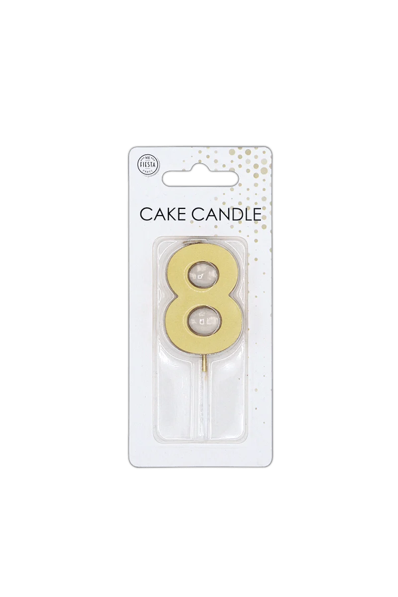 8 Kerze, Gold-Metallic, 4,5 cm