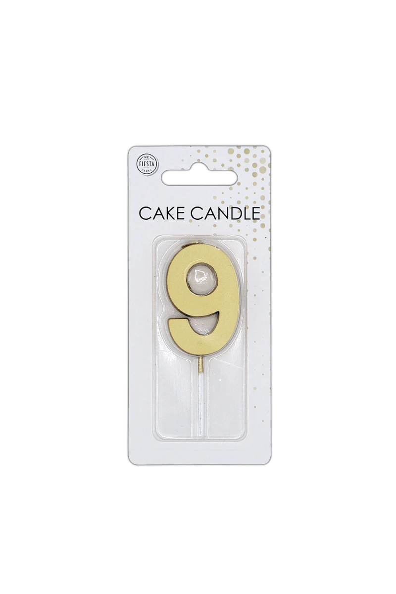 9 Kerze, Gold-Metallic, 4,5 cm