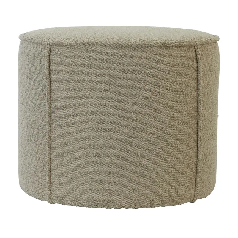 Sitzpouf HAELEY Ø50x40 cm, bouclé hell karamell