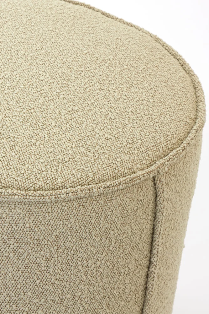 Sitzpouf HAELEY Ø50x40 cm, bouclé hell karamell