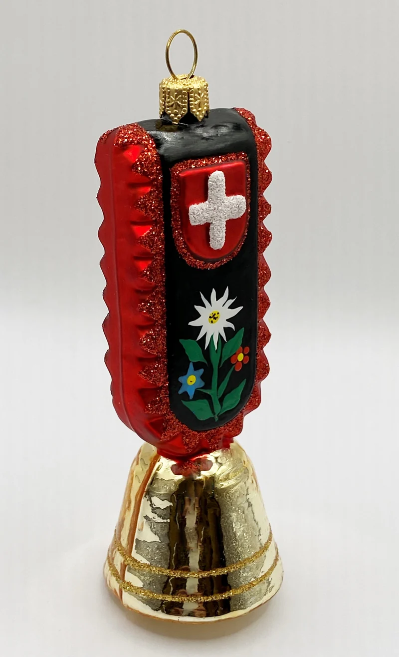 Souvenir - Kuhglocke mit Alpenblumen