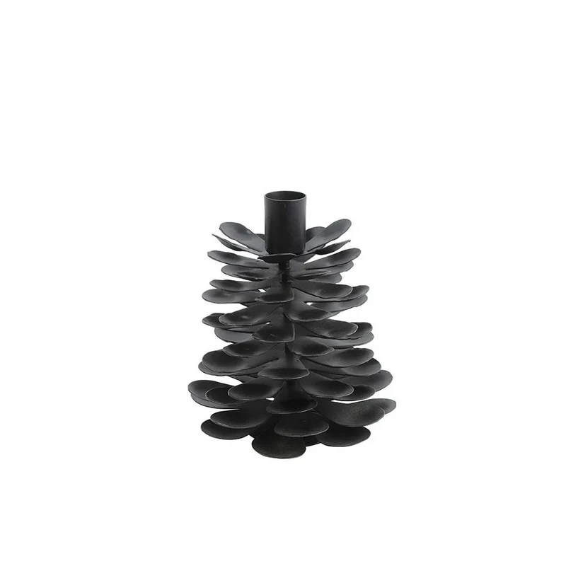 Decostar Kerzenhalter Tannenzapfen schwarz, L