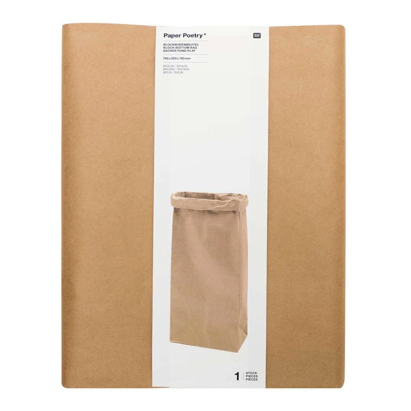 Rico Design Blockbodenbeutel XL, braun
