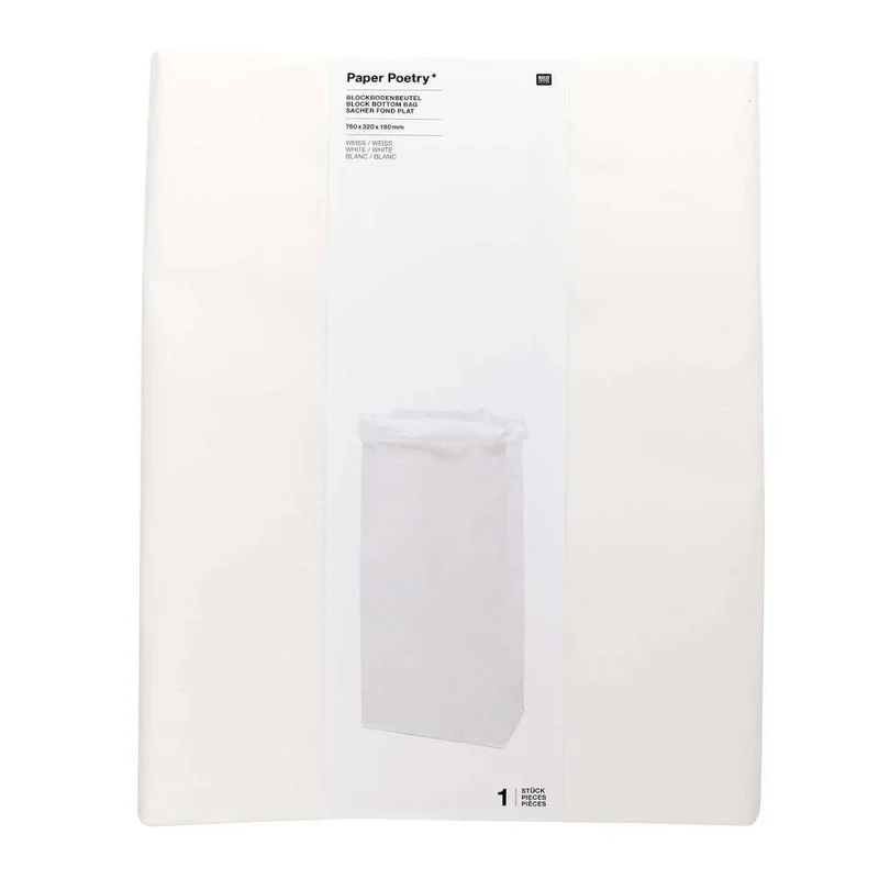 Rico Design Blockbodenbeutel XL, weiß