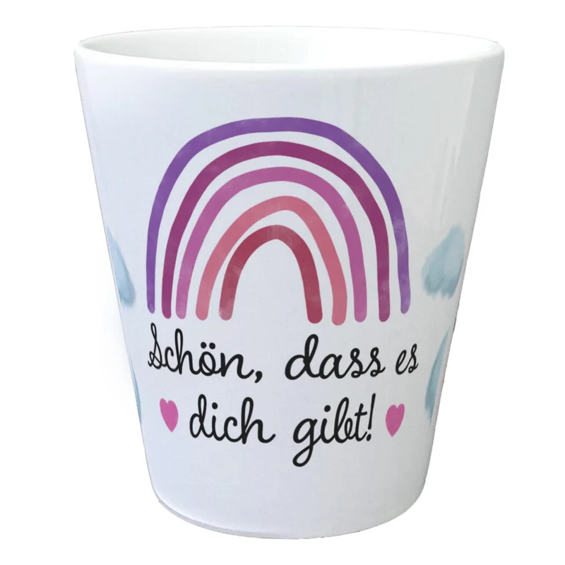 Regenbogen Blumentopf Schön, dass es dich gibt