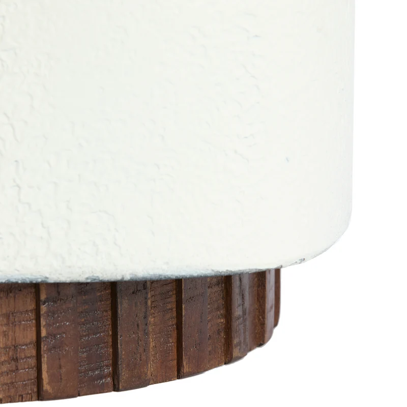 Beistelltisch SEDDON in Cremefarben mit Holz in dunkelbraun 37x34x45cm
