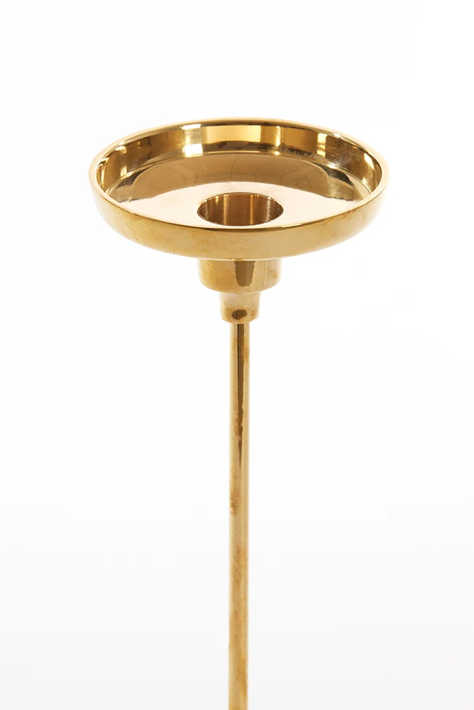 Kerzenhalter JOLIAN Marmor weiß, gold, H28 cm