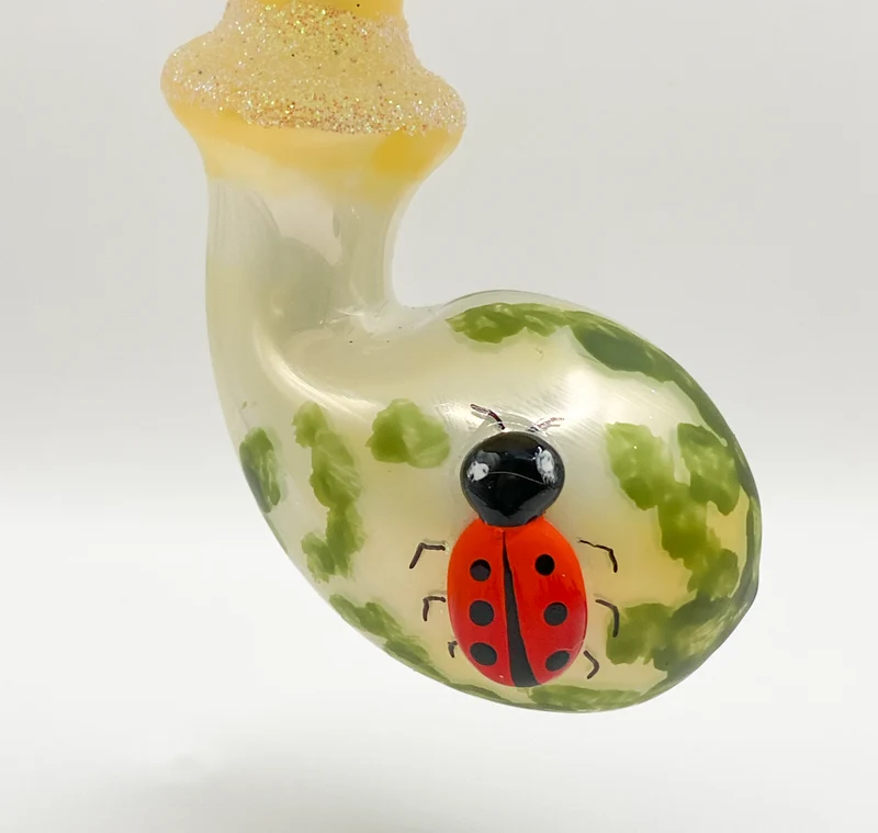 Grosser Pilz mit Marienkäfern auf dem Hut
