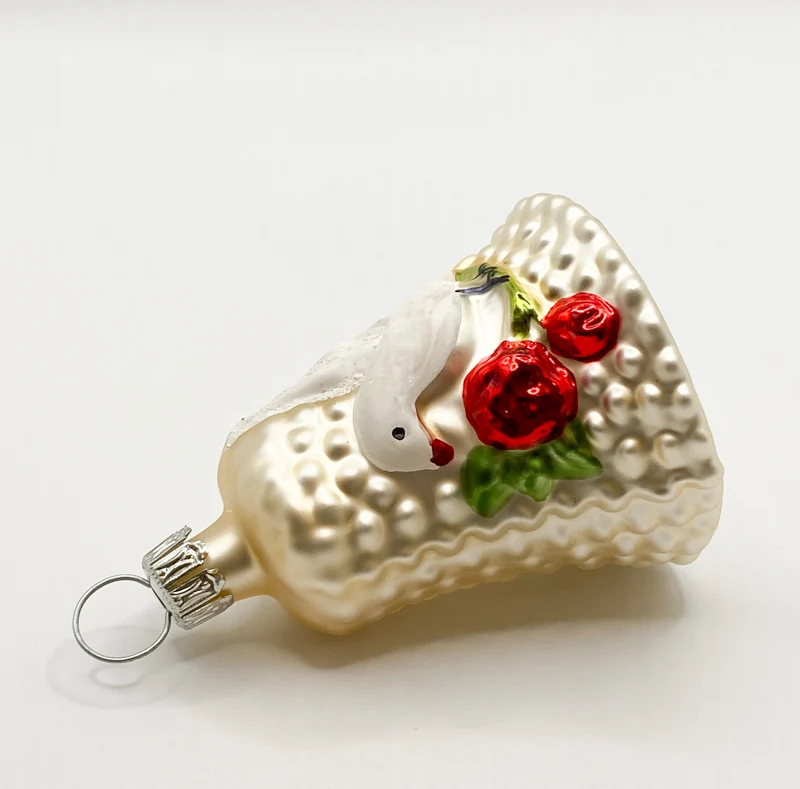 Weihnachts-Glöckchen mit weißer Taube, creme