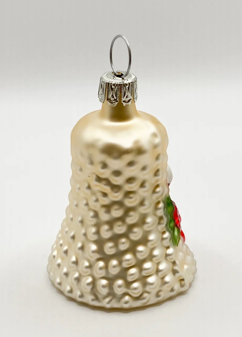 Weihnachts-Glöckchen mit weißer Taube, creme