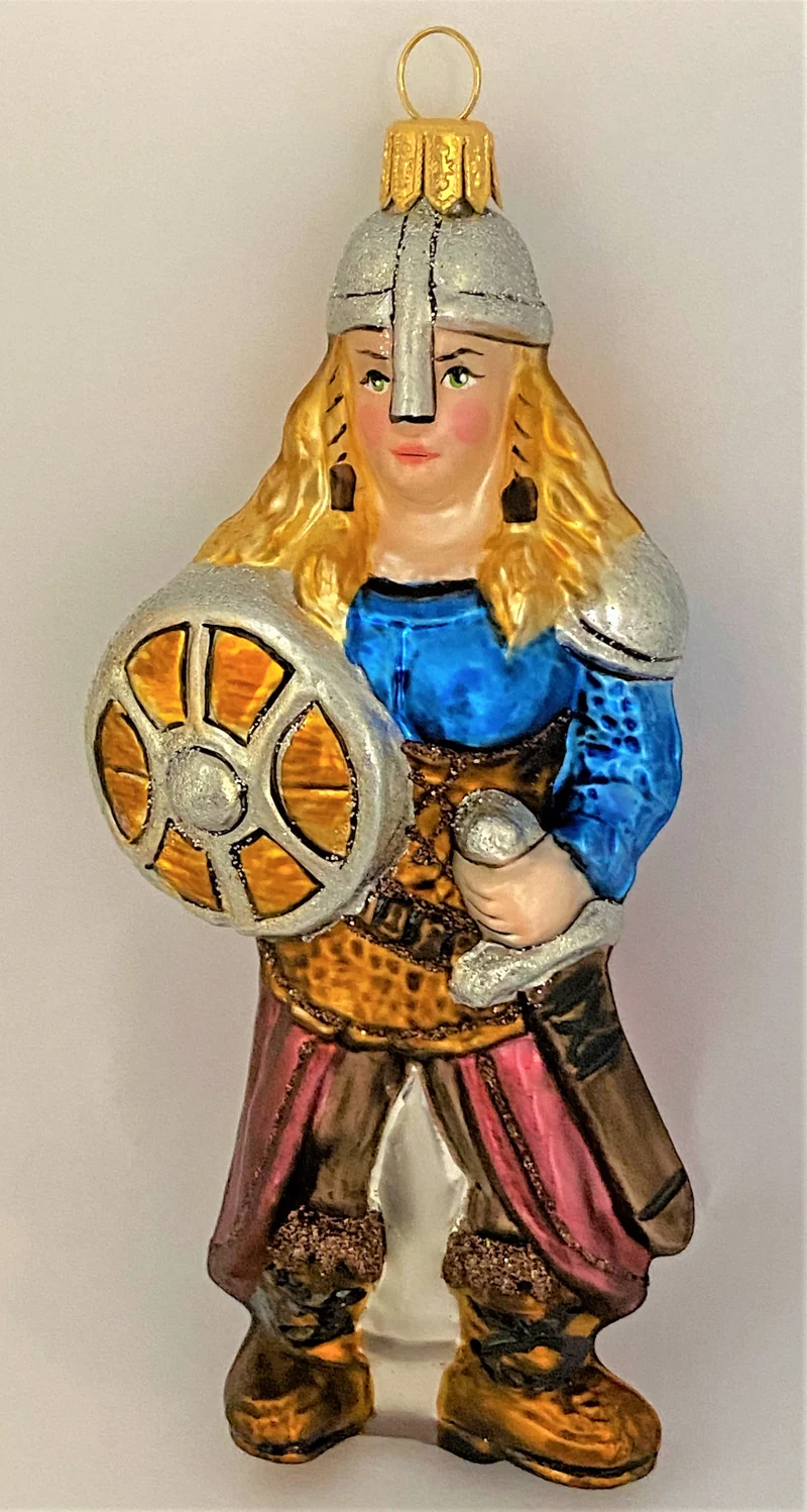 Wikinger Krieger mit blonden Zöpfen