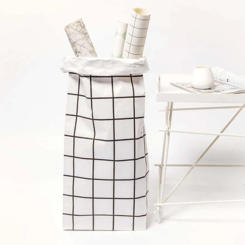 Rico Design Blockbodenbeutel XL karo, schwarz