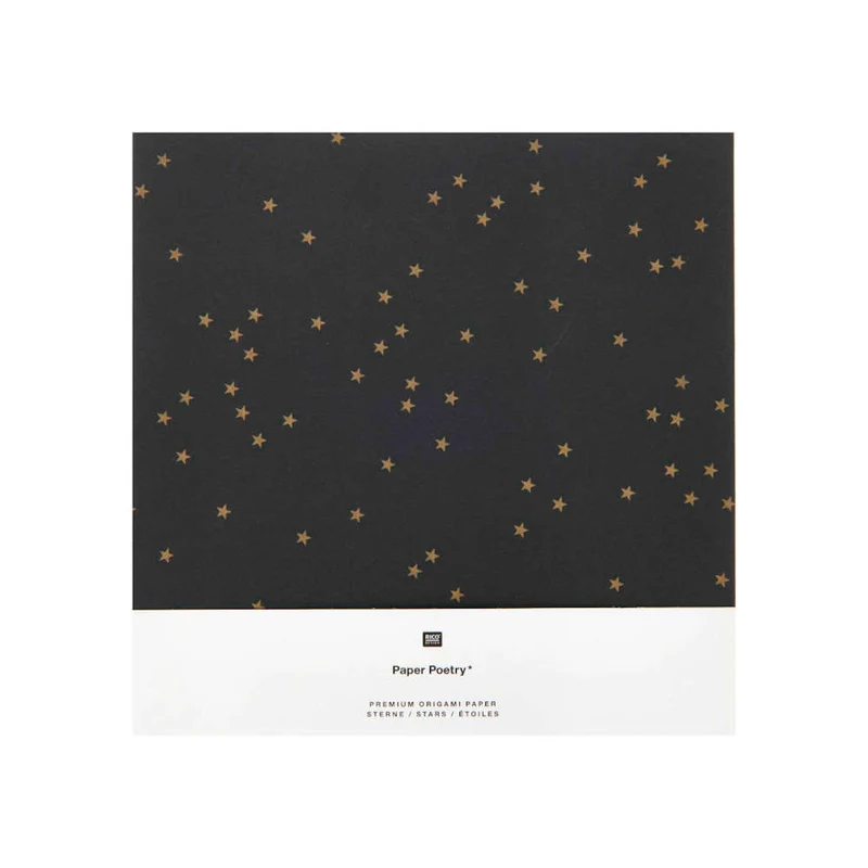 Rico Design Origami Sterne schwarz/ gold, groß
