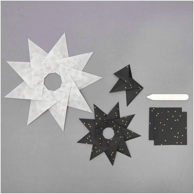 Rico Design Origami Sterne schwarz/ gold, groß