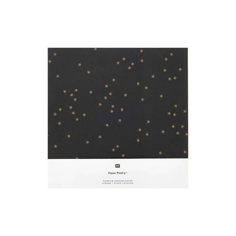 Rico Design Origami Sterne schwarz/ gold, klein