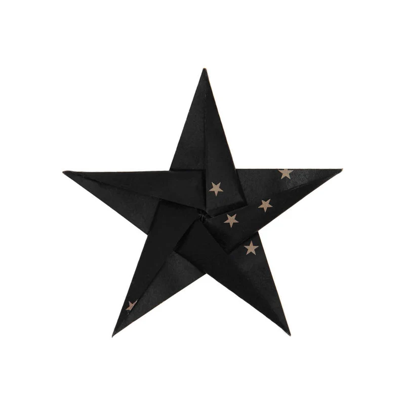 Rico Design Origami Sterne schwarz/ gold, klein