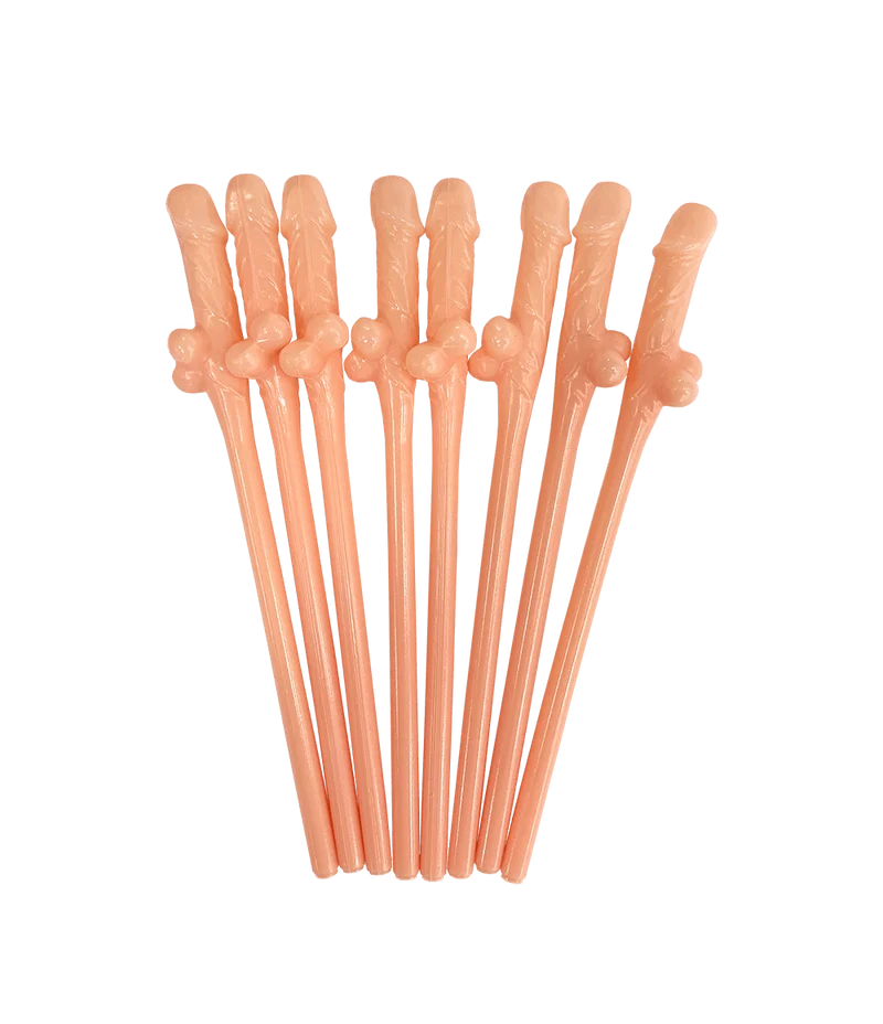 Penis-Strohhalme 19,5 cm, 8 Stück