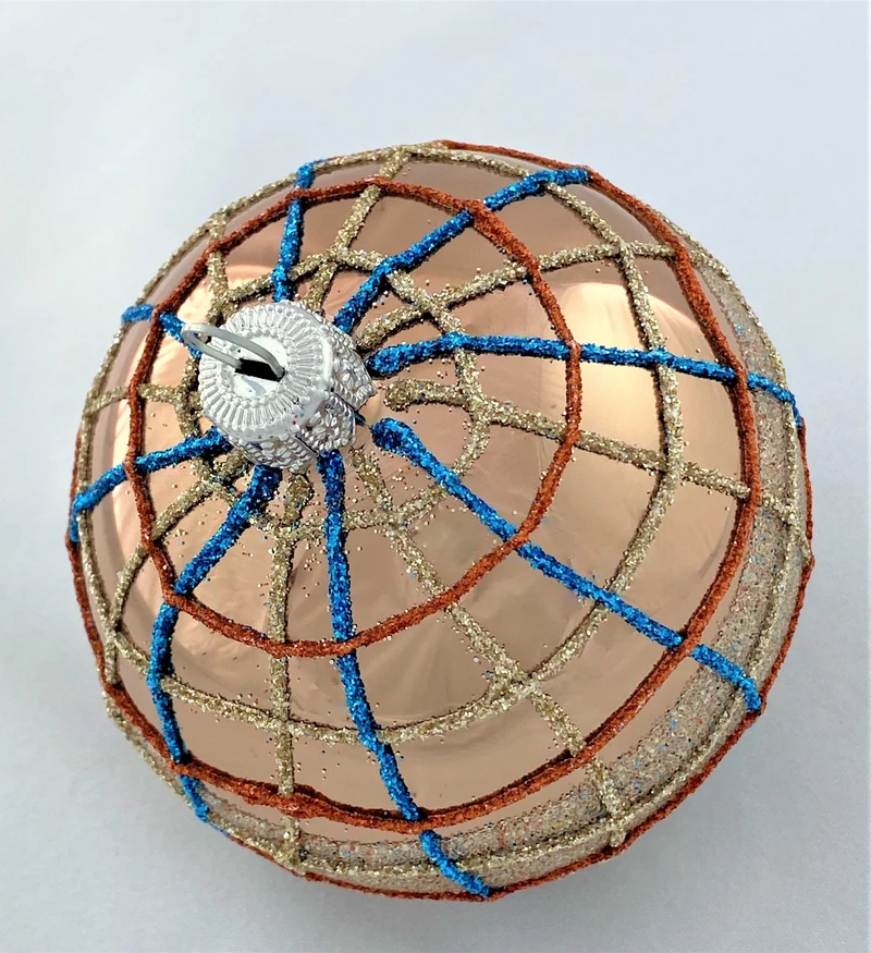 Kugel platin glanz matt mit Streifenmuster