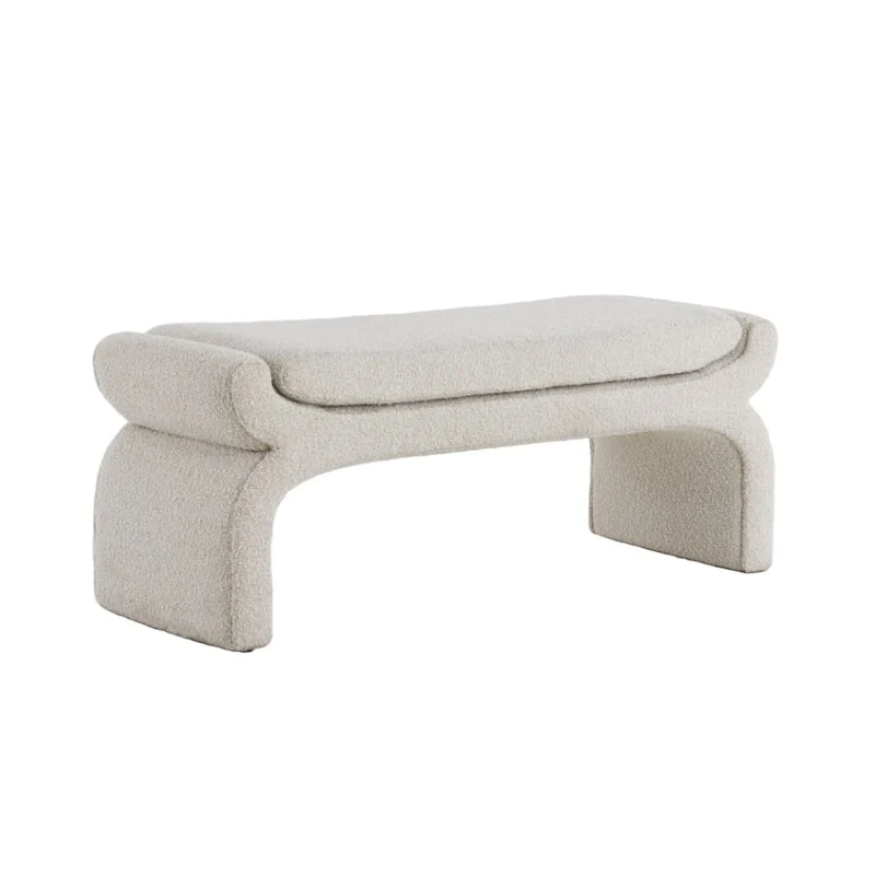 Hocker NAFYA, bouclé cremeweiß 119x45x48cm