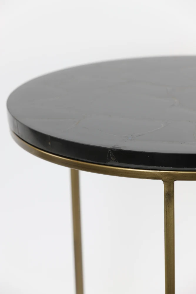 Beistelltisch-Set SOBRINA Achat+bronze Ø40x45 + Ø50x52cm
