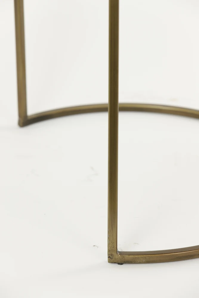 Beistelltisch-Set SOBRINA Achat+bronze Ø40x45 + Ø50x52cm