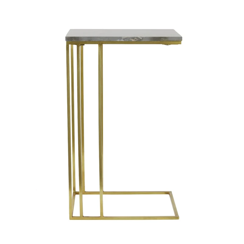 Beistelltisch ROSHAN braun Marmor+Bronze 41x31x66cm