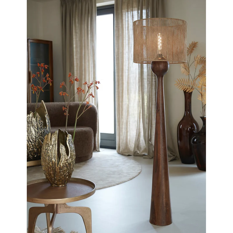Stehleuchte FESTINA Jute-Mangoholz H150 cm