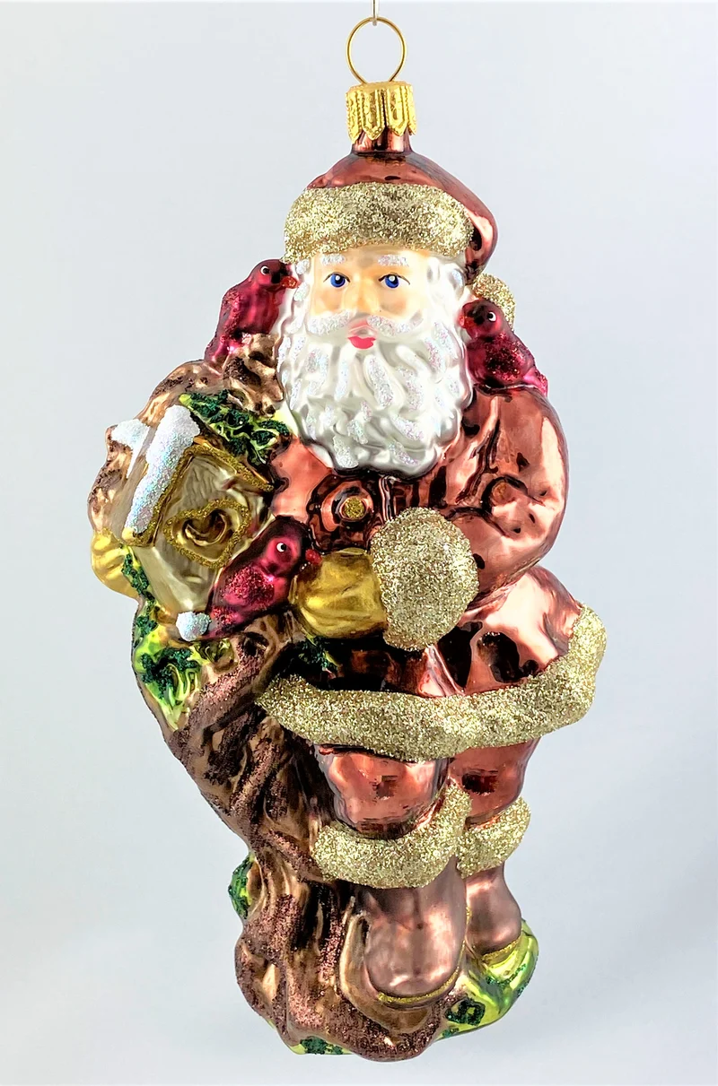 Weihnachtsmann mit Vogelhäuschen