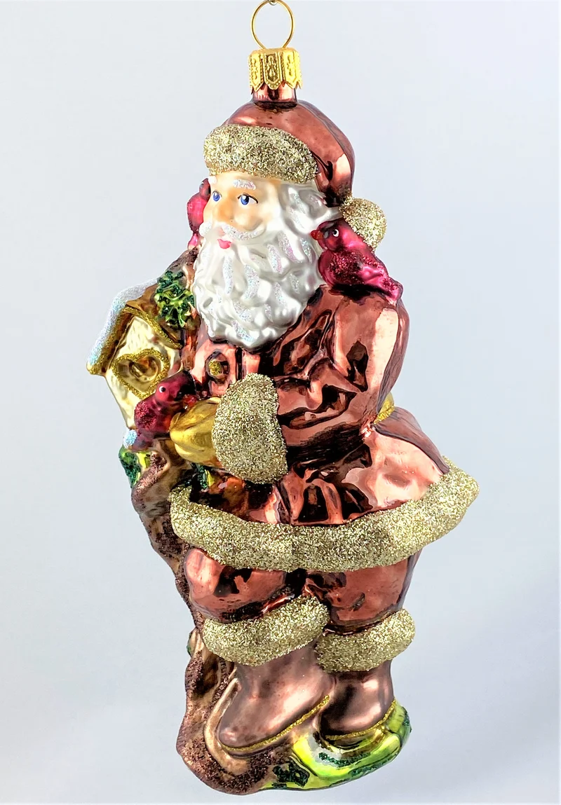 Weihnachtsmann mit Vogelhäuschen