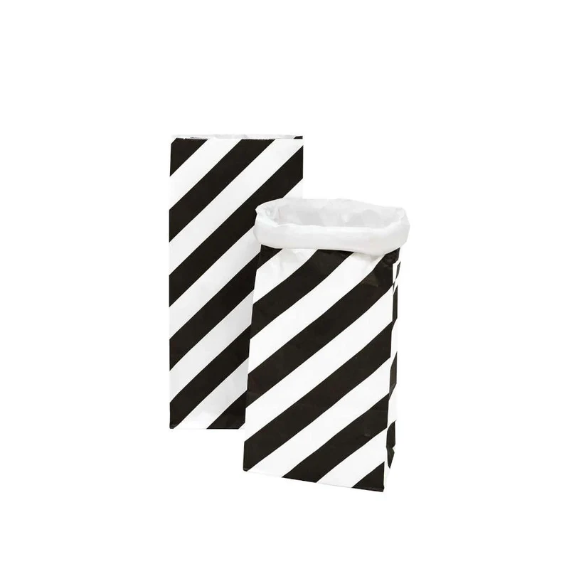Rico Design Blockbodenbeutel M streifen, schwarz/weiß