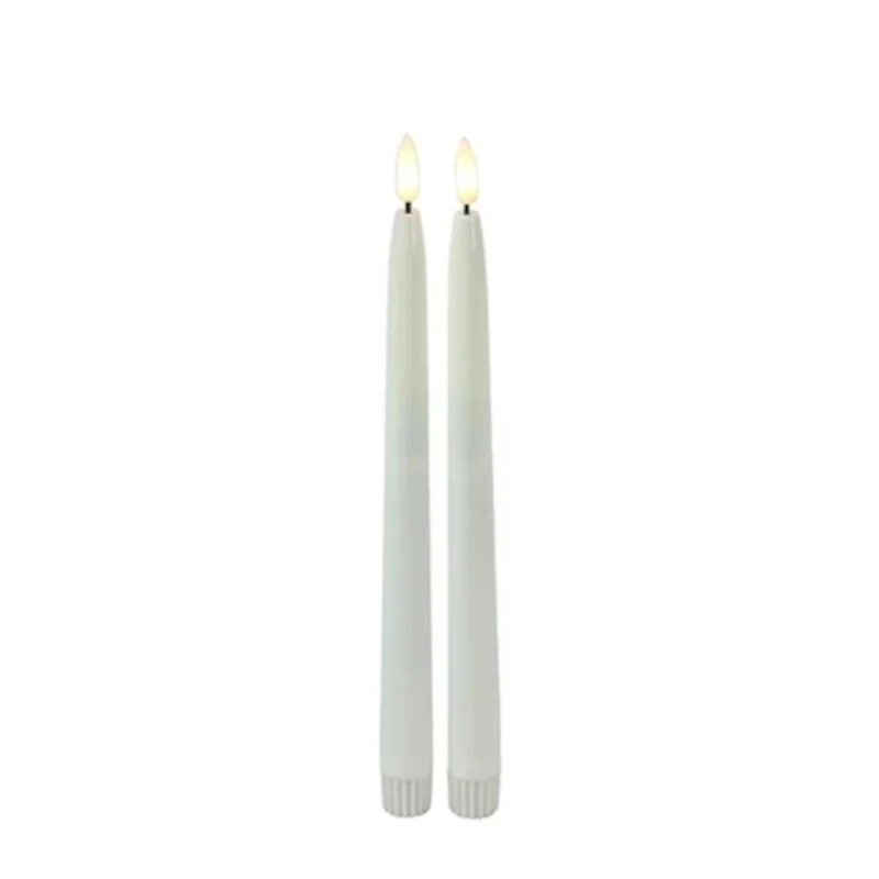 Decostar Tafelkerze LED gotisch 2St., weiss