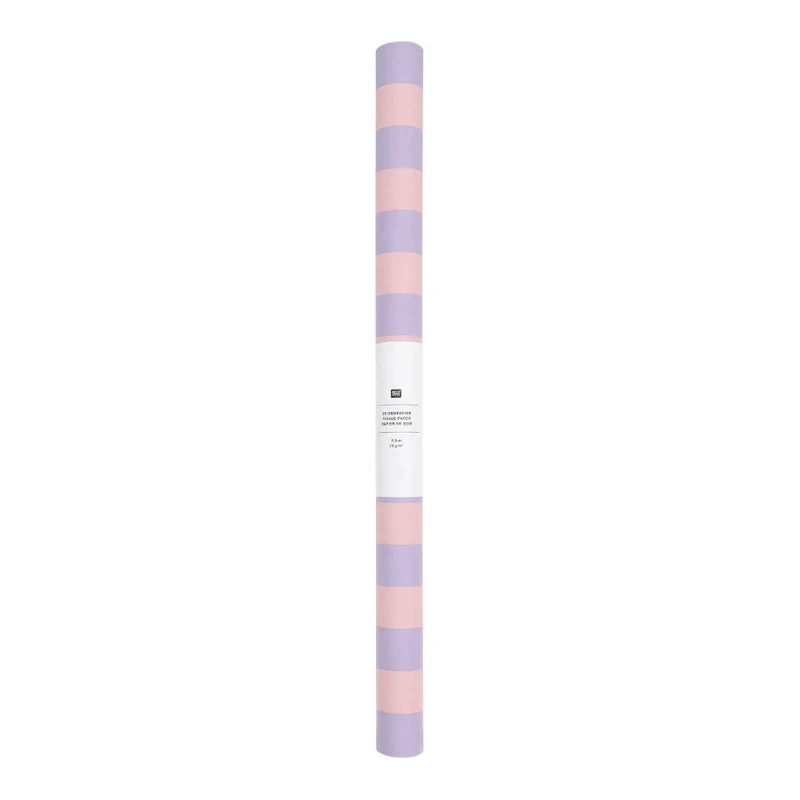 Rico Design Seidenpapier Streifen, Rosa-Flieder