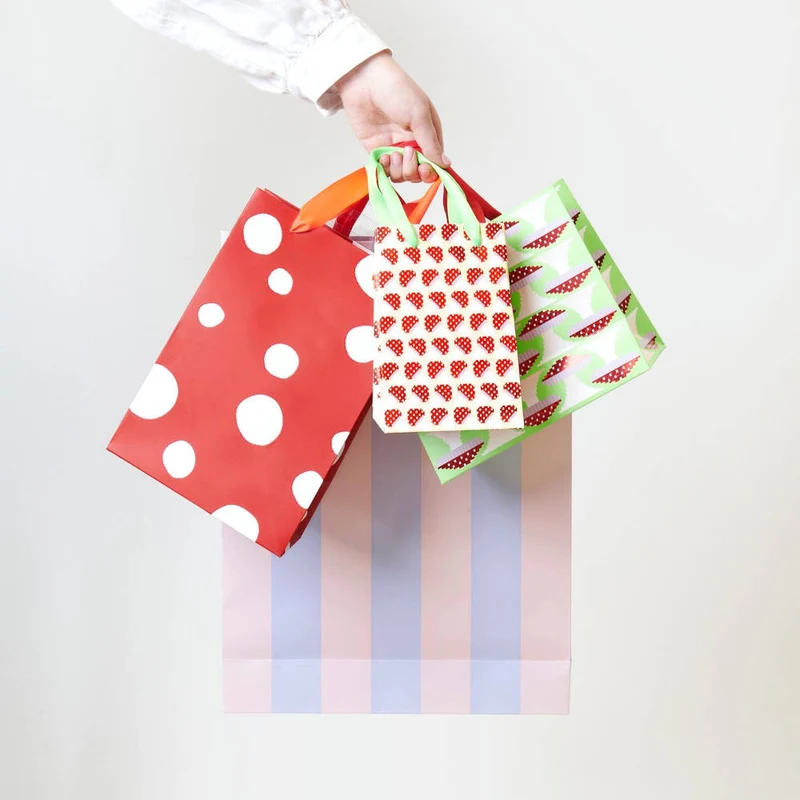 Rico Design Geschenktüte Streifen, rosa-flieder