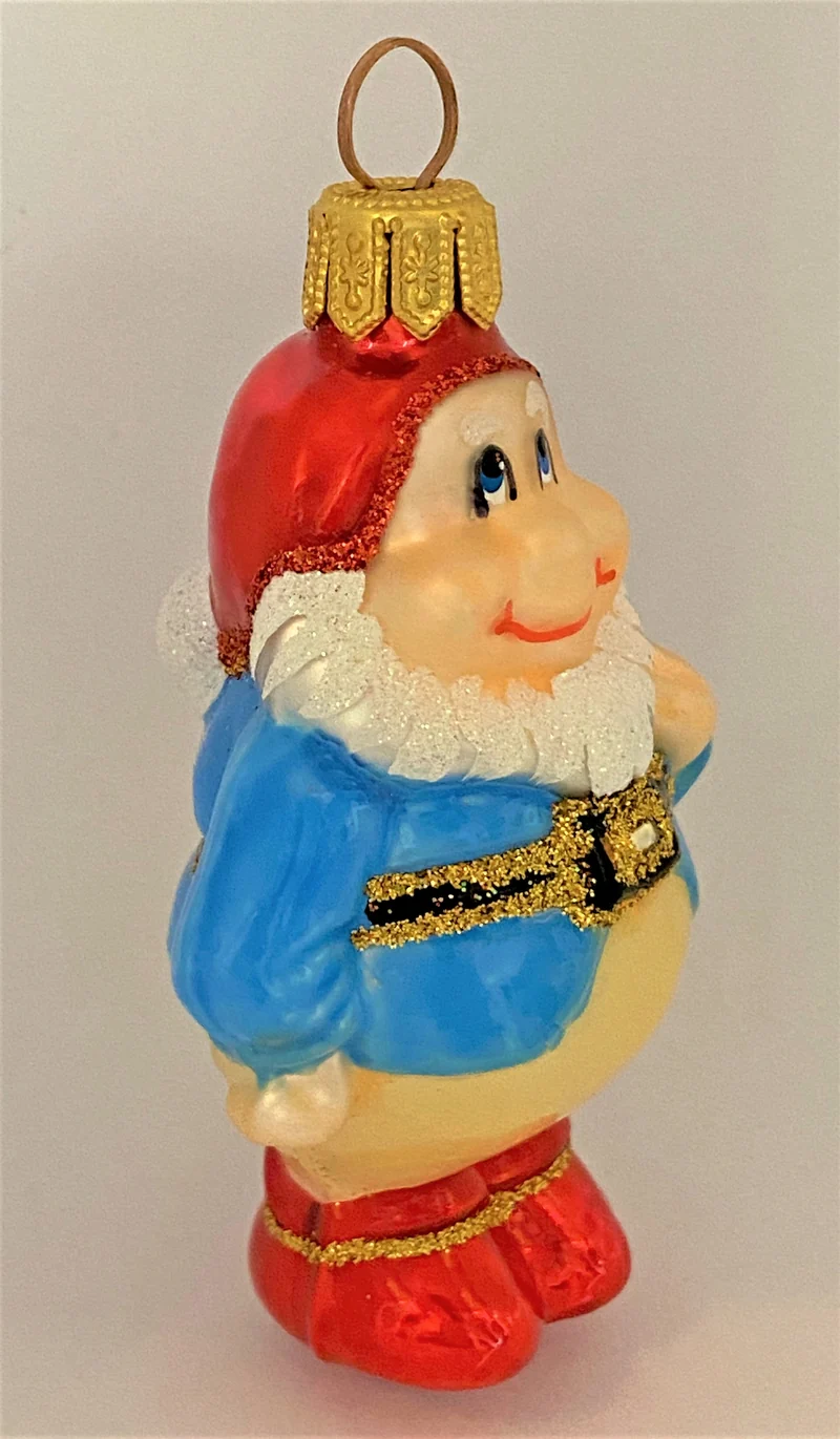 Fröhlicher Zwerg mit blauer Jacke