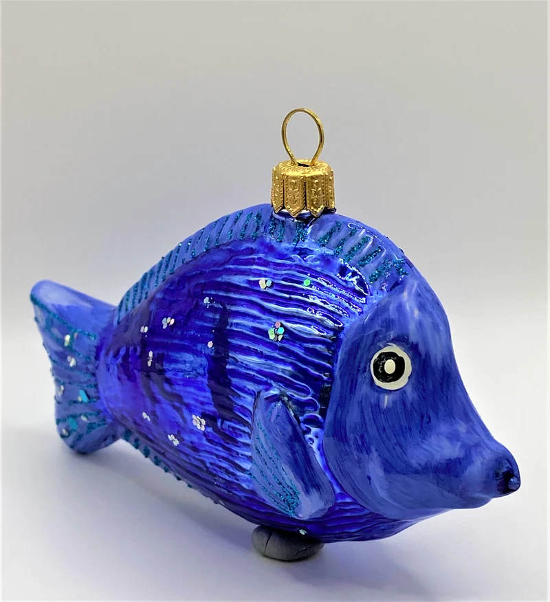 Glänzend blauer Riff-Fisch