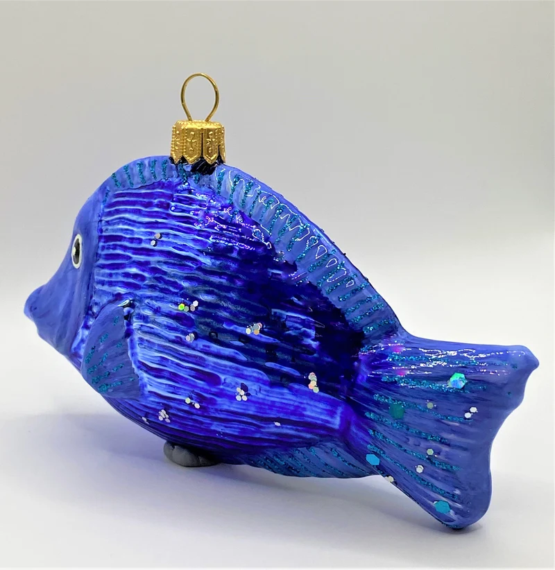 Glänzend blauer Riff-Fisch
