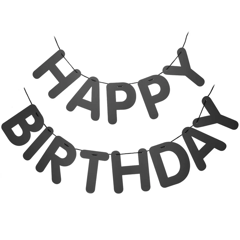 Rico Design Girlande Happy Birthday schwarz