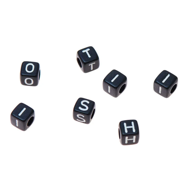 Rico Design Buchstaben Mix Würfel 99 Stück, schwarz