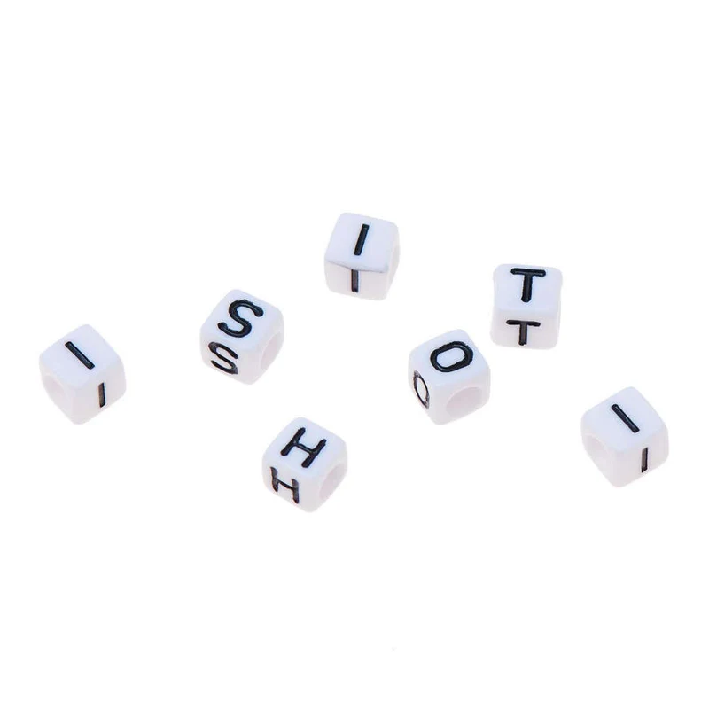 Rico Design Buchstaben Mix Würfel 99 Stück, weiß