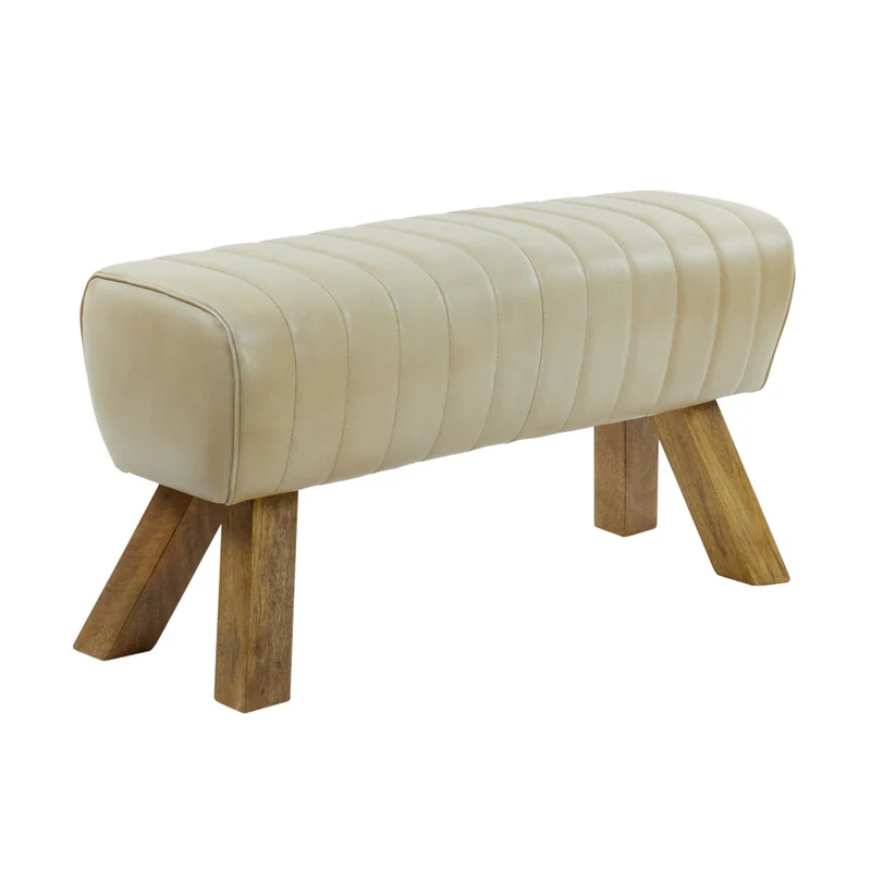Leder Sitzbank RAMY sand 90x31x46cm