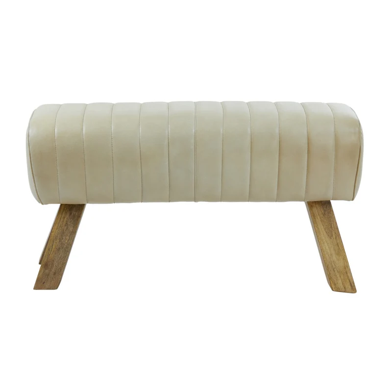 Leder Sitzbank RAMY sand 90x31x46cm