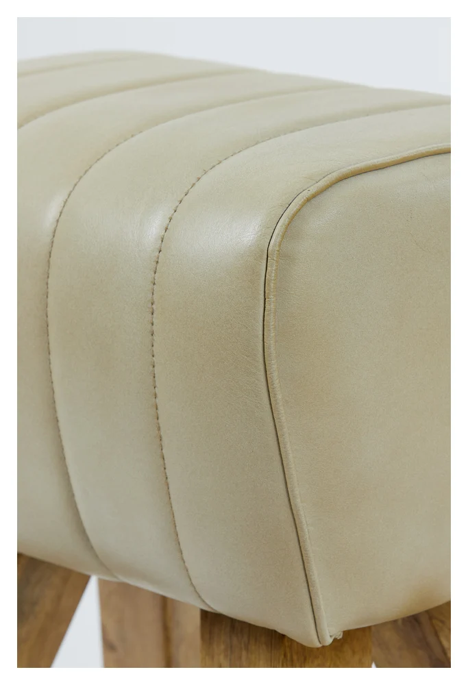 Leder Sitzbank RAMY sand 90x31x46cm