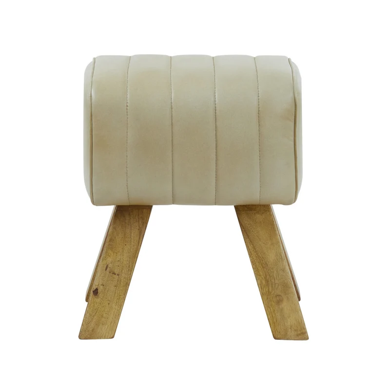 Leder Hocker RAMY sand 40x31x46cm