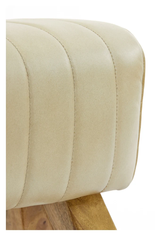 Leder Hocker RAMY sand 40x31x46cm