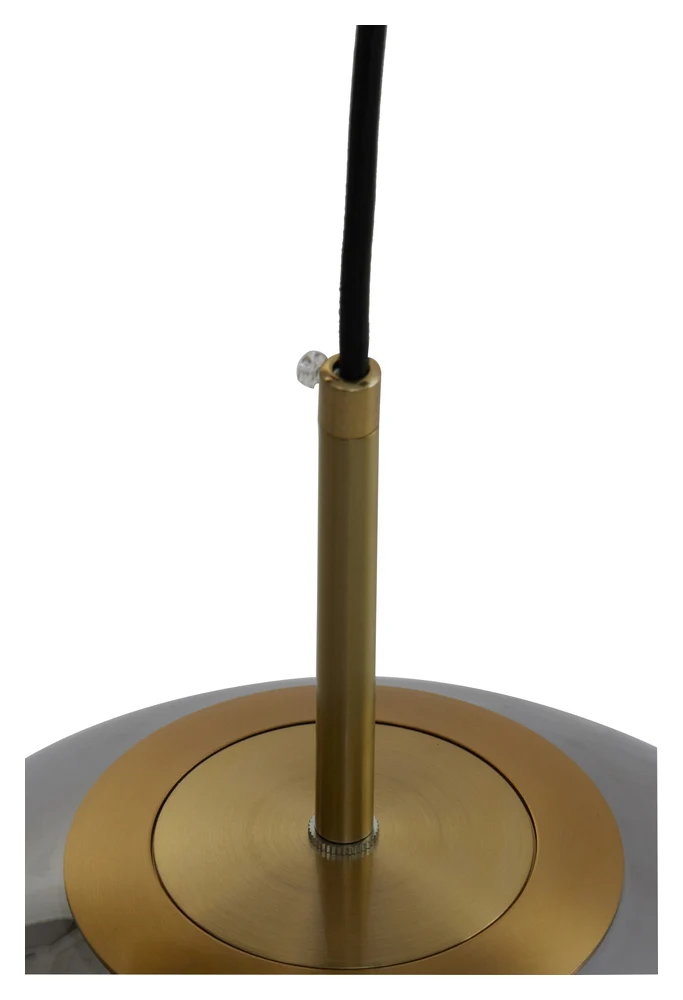 Hängeleuchte MEDINA antik bronze- schwarz Ø30cm Rauchglas