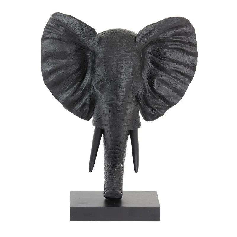 Tierfigur ELEPHANT matt schwarz 38,5x19,5x49cm