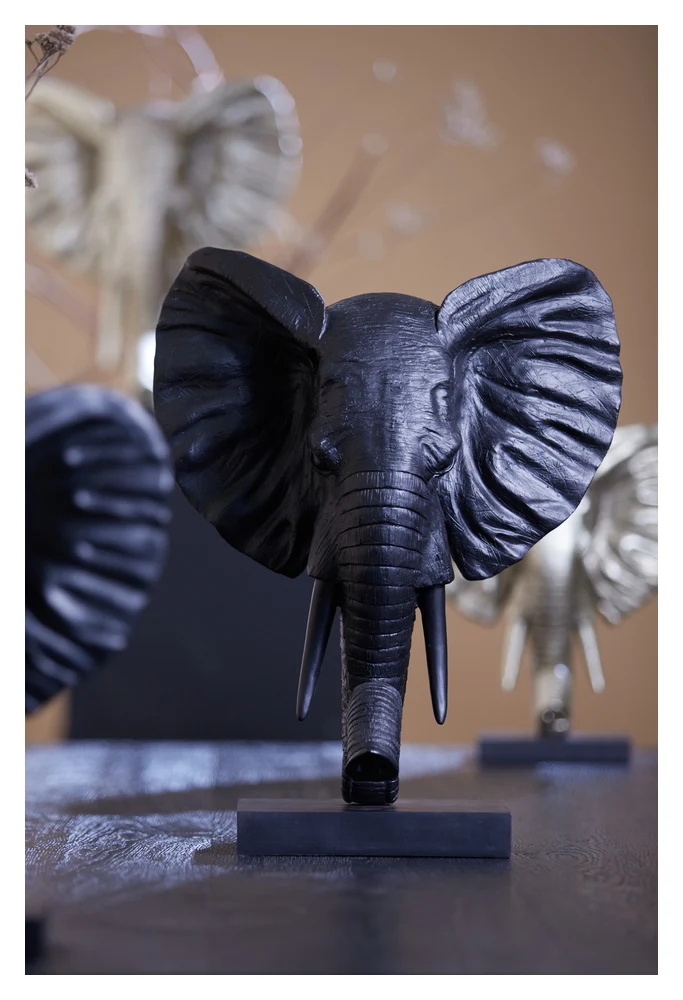 Tierfigur ELEPHANT matt schwarz 38,5x19,5x49cm