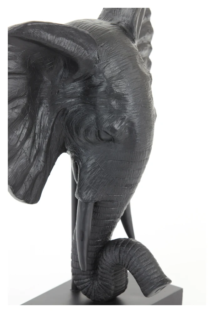 Tierfigur ELEPHANT matt schwarz 38,5x19,5x49cm