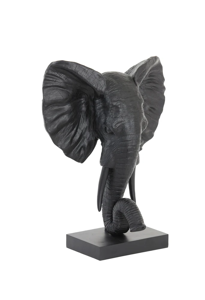 Tierfigur ELEPHANT matt schwarz 38,5x19,5x49cm